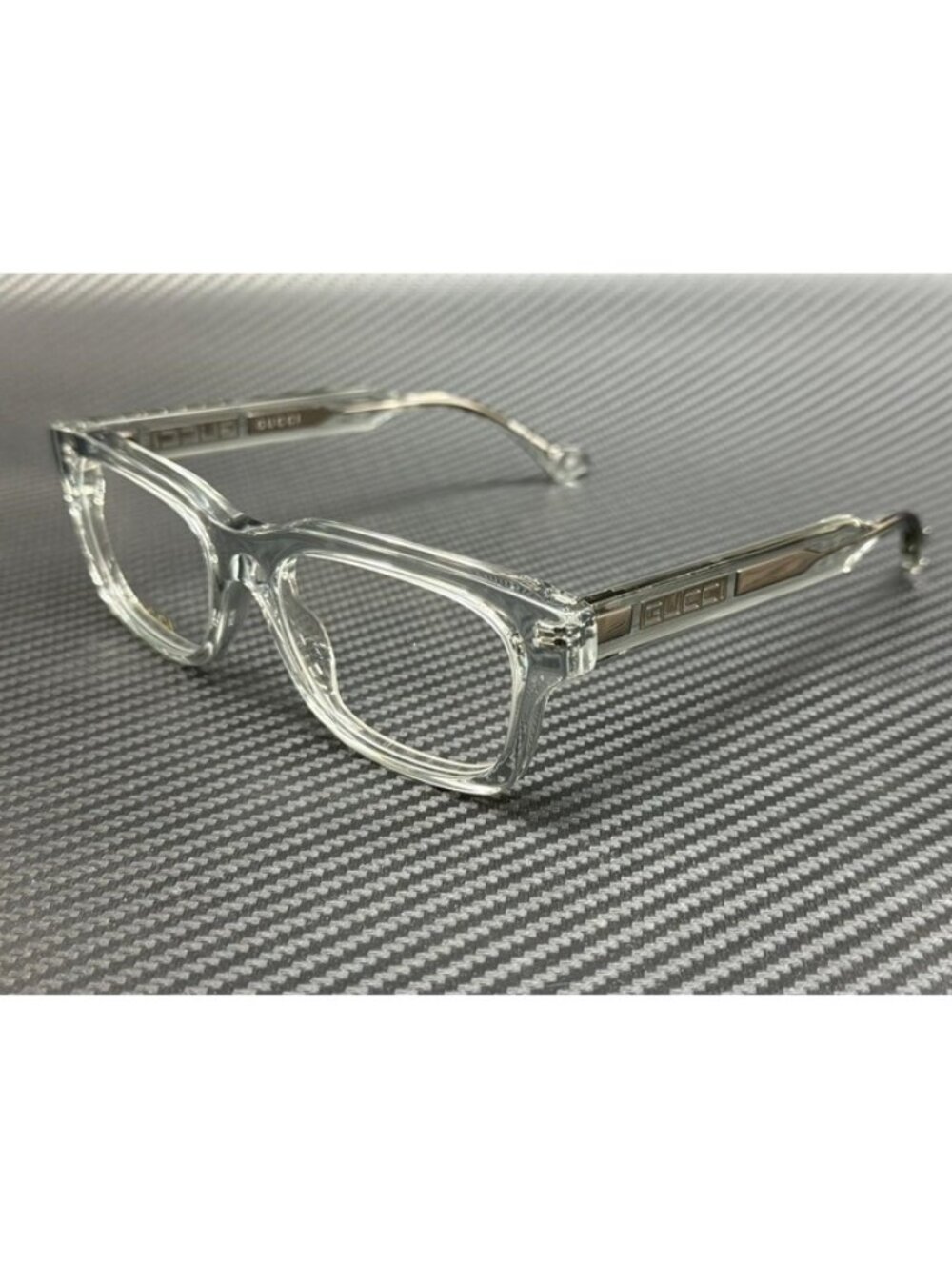 New Gucci Men Grey Transparent Eyeglasses 54-18-145